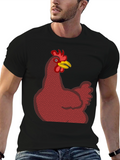 Chicken Graphic T-Shirt - Black Casual Tee