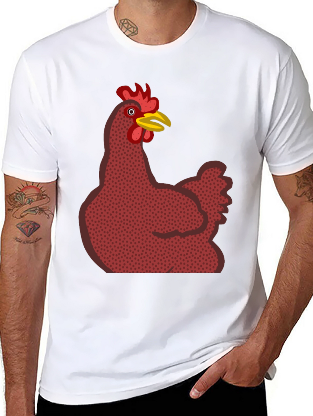 Chicken Graphic T-Shirt - Black Casual Tee