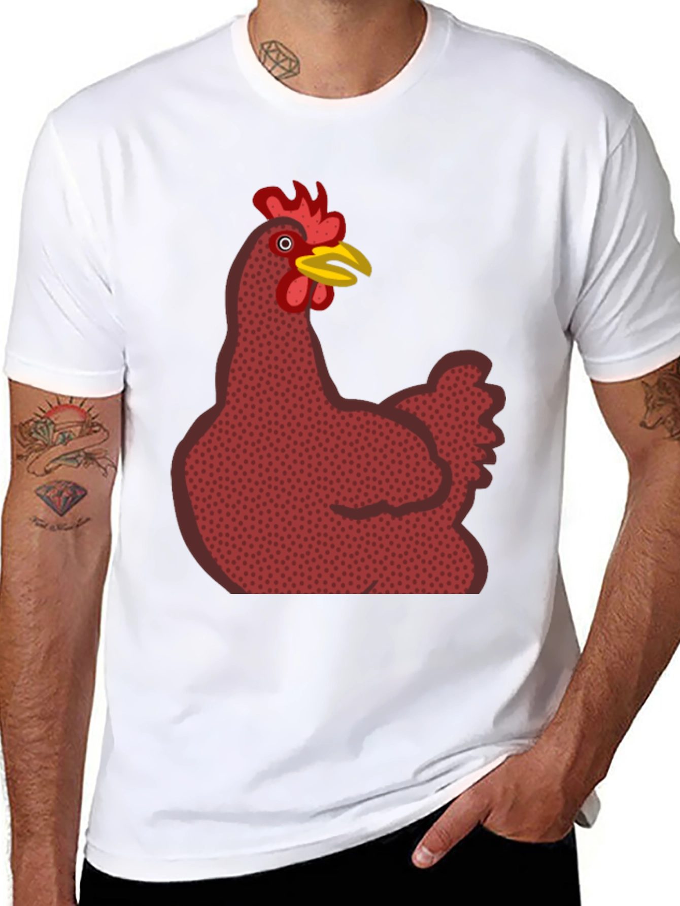 Chicken Graphic T-Shirt - Black Casual Tee