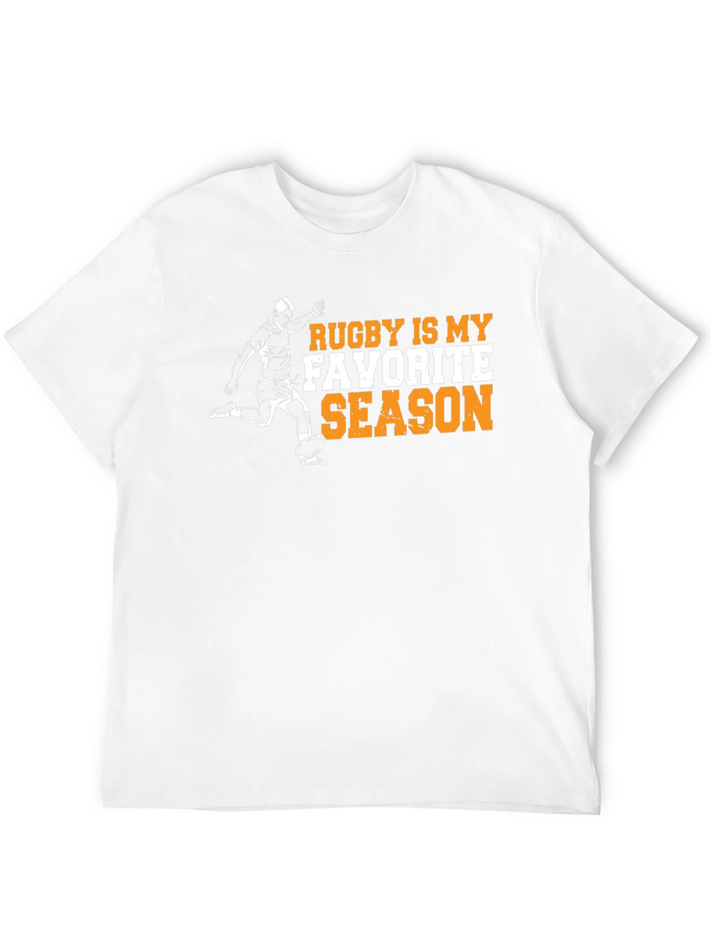 Rugby Is My Favorite Season Black Graphic Tee