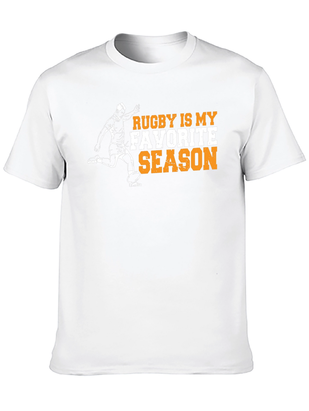 Rugby Is My Favorite Season Black Graphic Tee