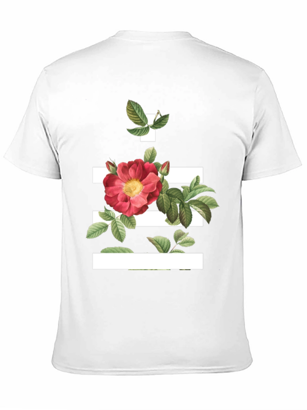 Floral Stripe Graphic Tee - Modern Botanical Design