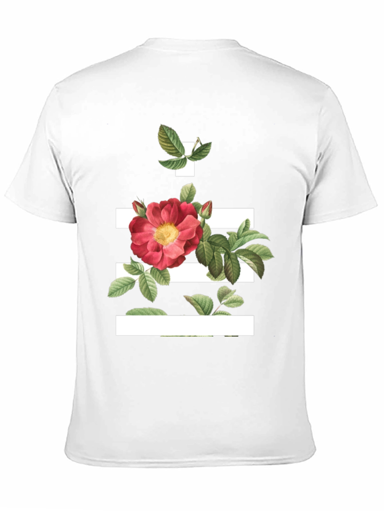 Floral Stripe Graphic Tee - Modern Botanical Design