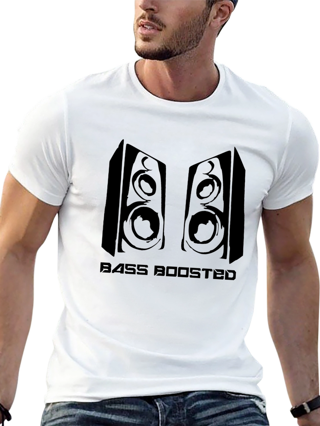 Bass Boosted Speaker Graphic Tee - Black