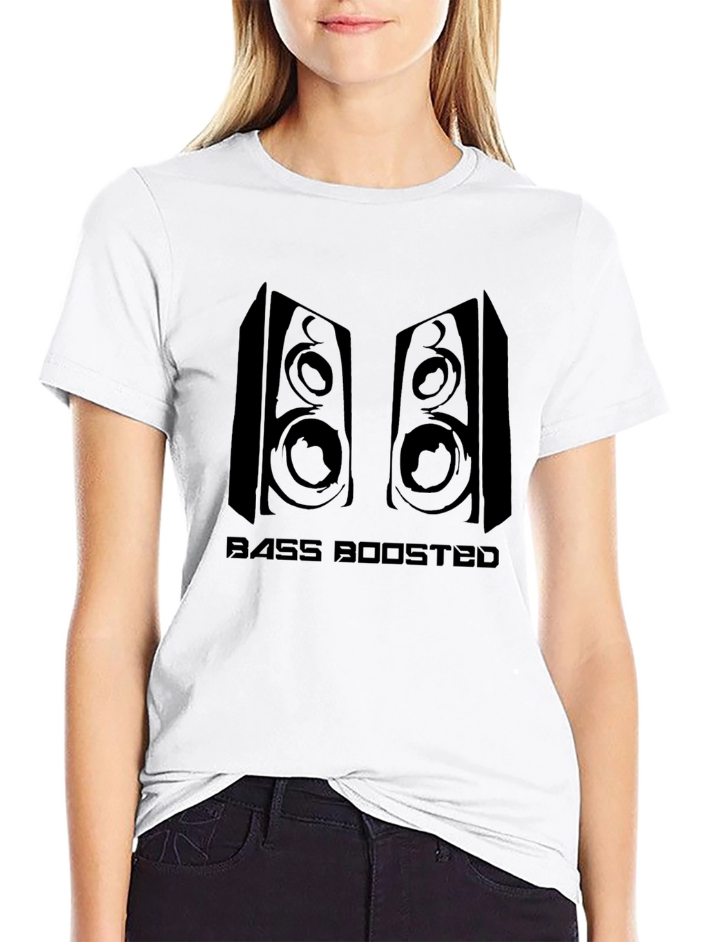 Bass Boosted Speaker Graphic Tee - Black