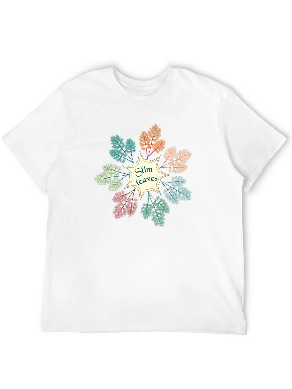 Slim Leaves Graphic Black T-Shirt