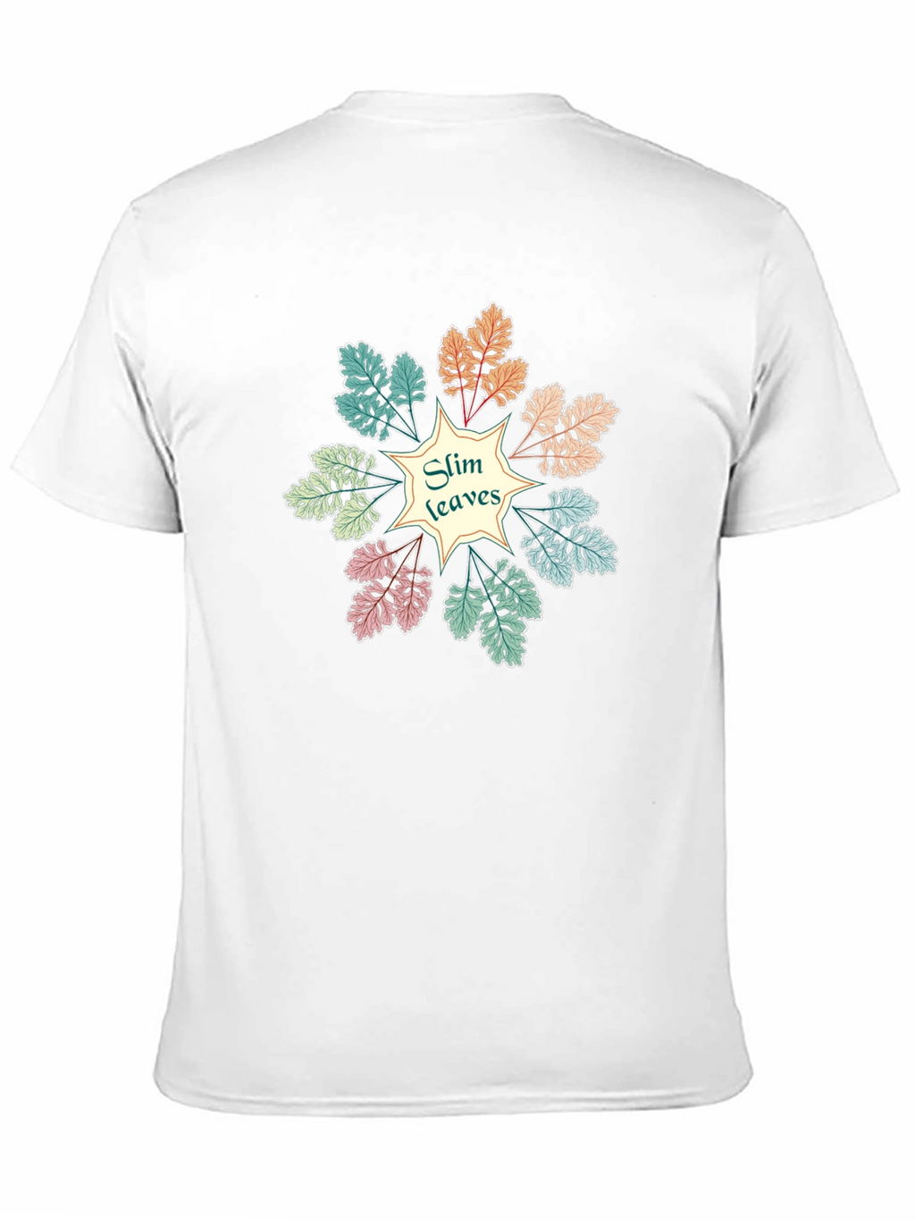 Slim Leaves Graphic Black T-Shirt