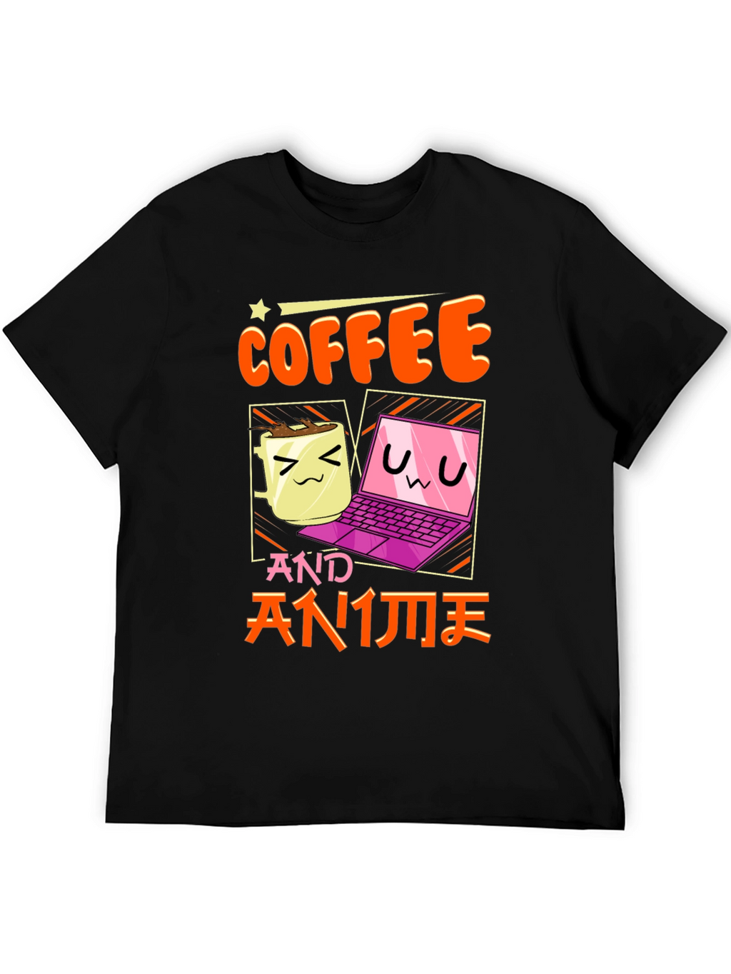 Coffee and Anime T-Shirt - Kawaii Design