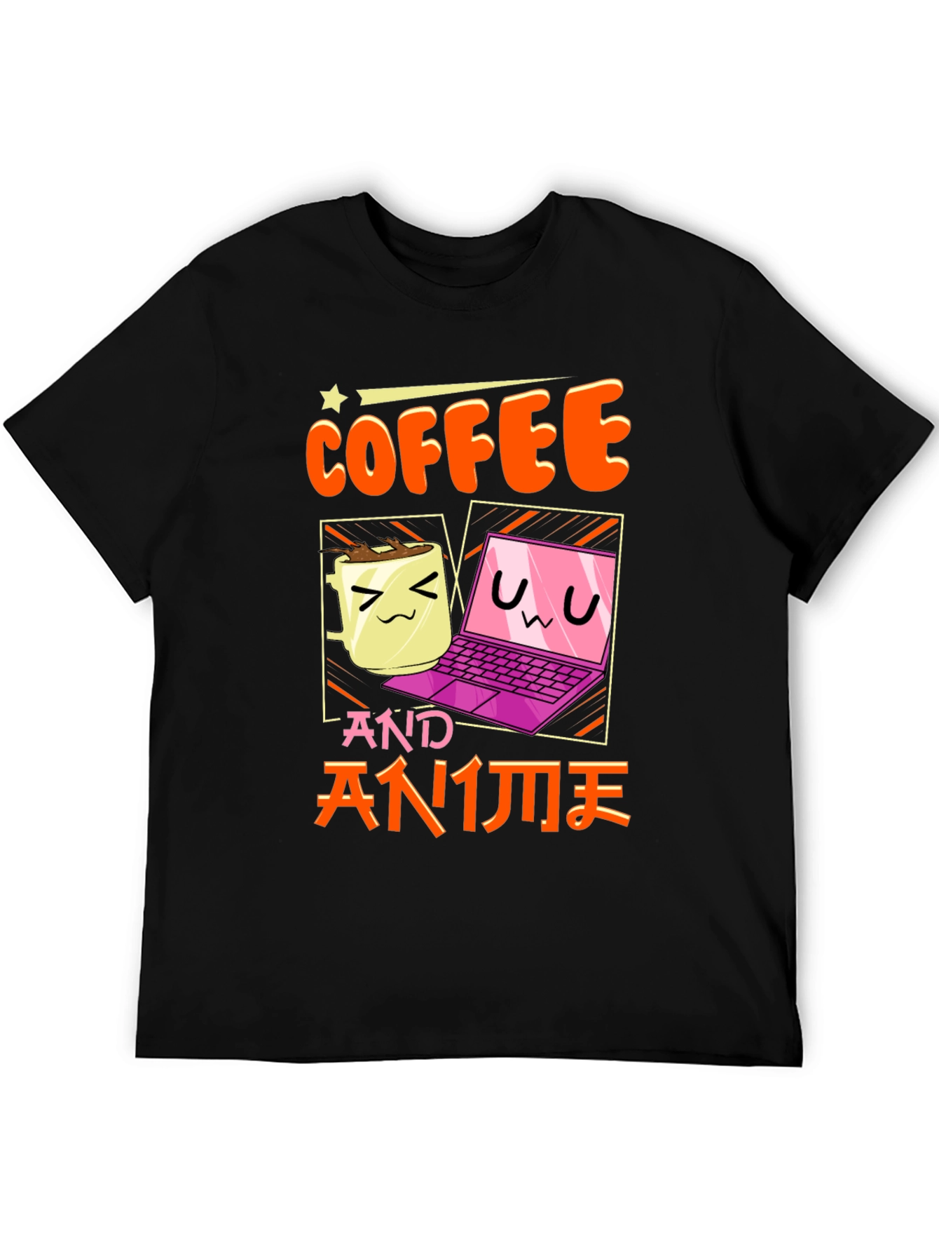 Coffee and Anime T-Shirt - Kawaii Design