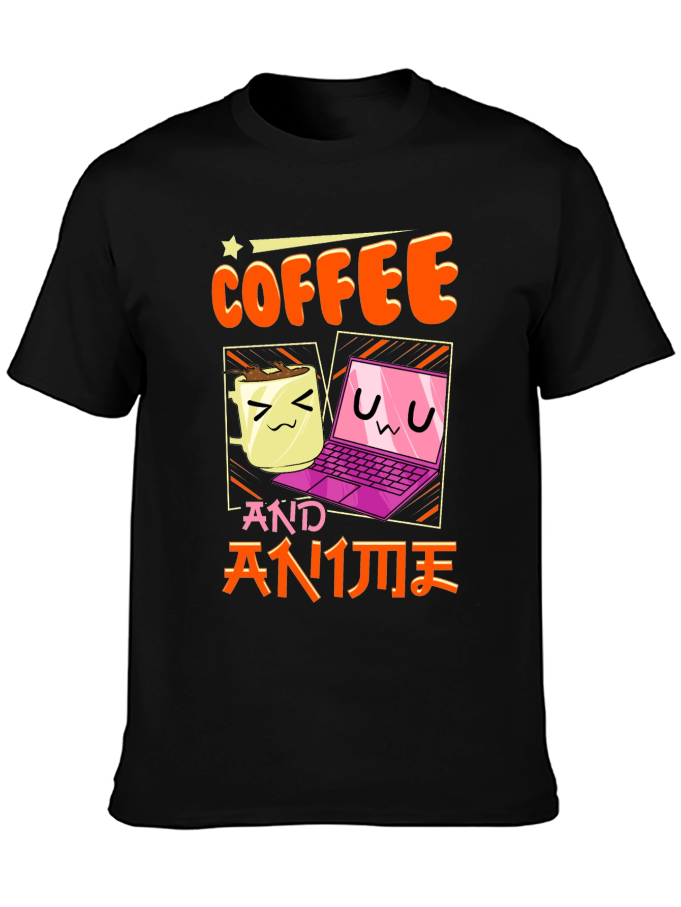 Coffee and Anime T-Shirt - Kawaii Design