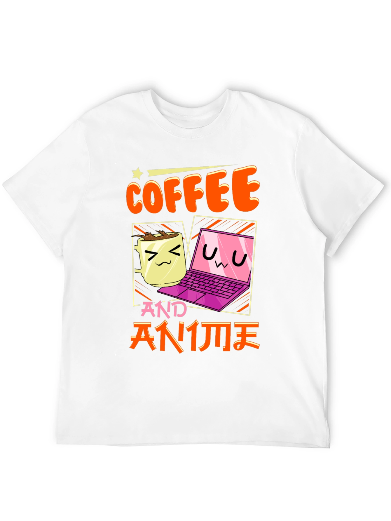 Coffee and Anime T-Shirt - Kawaii Design