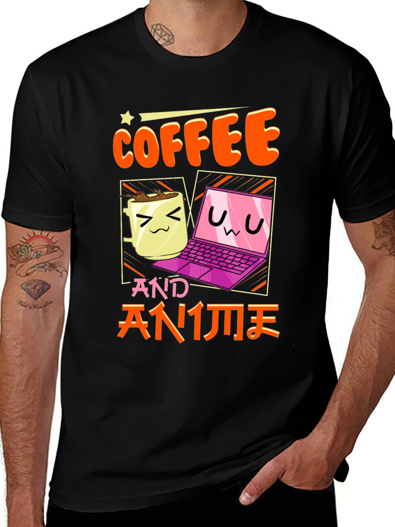 Coffee and Anime T-Shirt - Kawaii Design