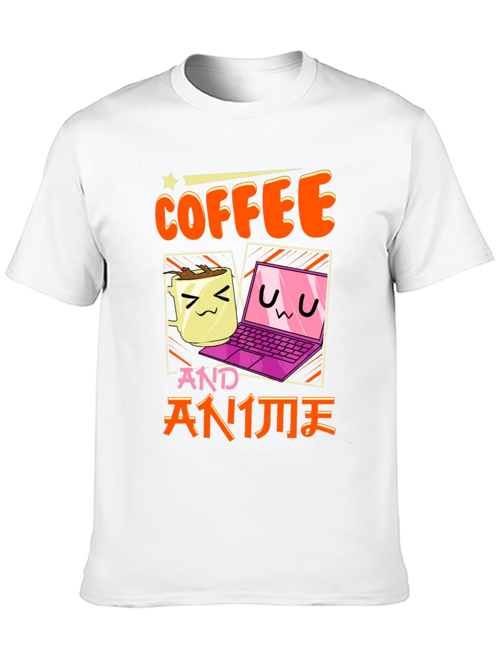Coffee and Anime T-Shirt - Kawaii Design