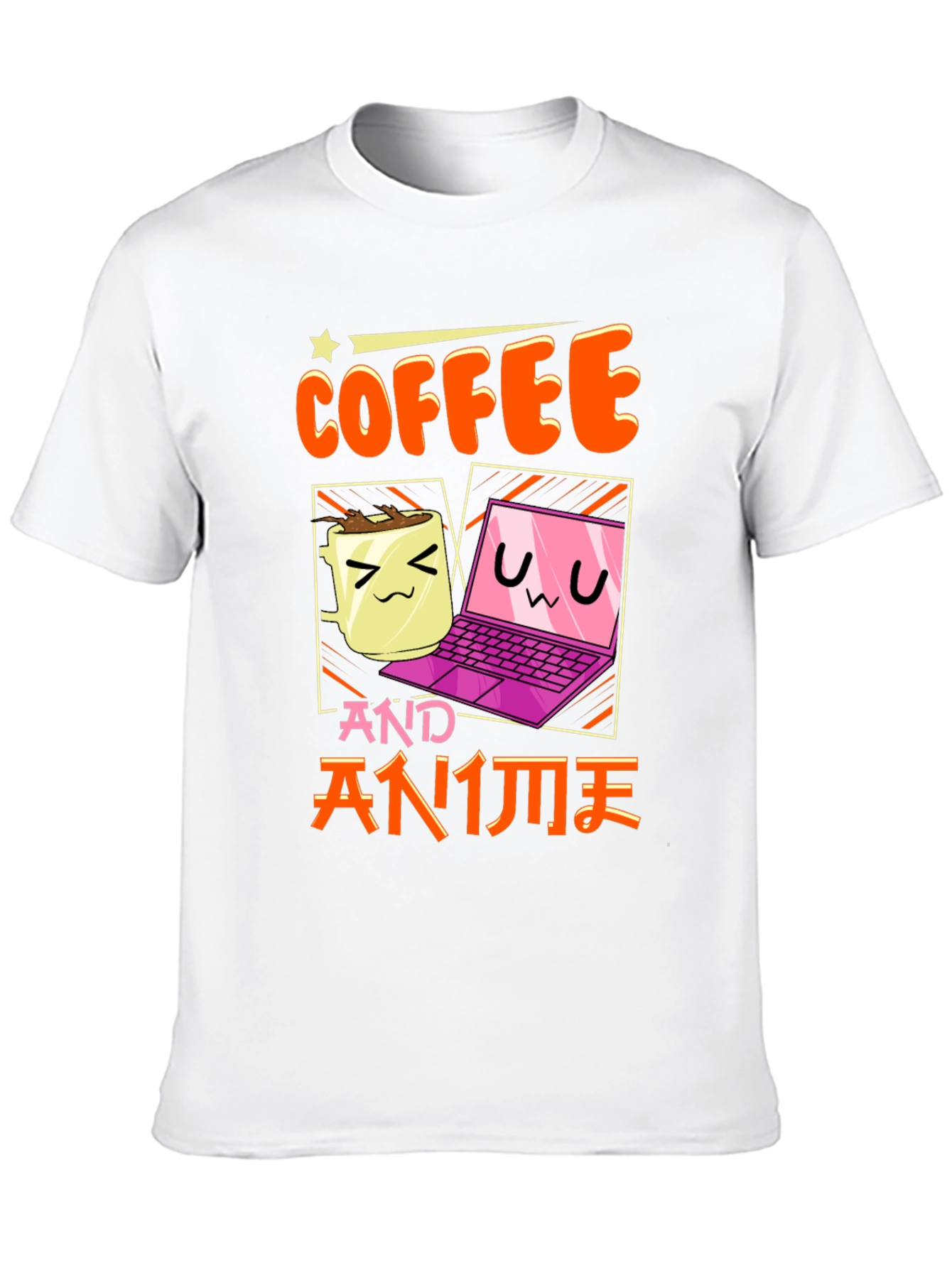 Coffee and Anime T-Shirt - Kawaii Design