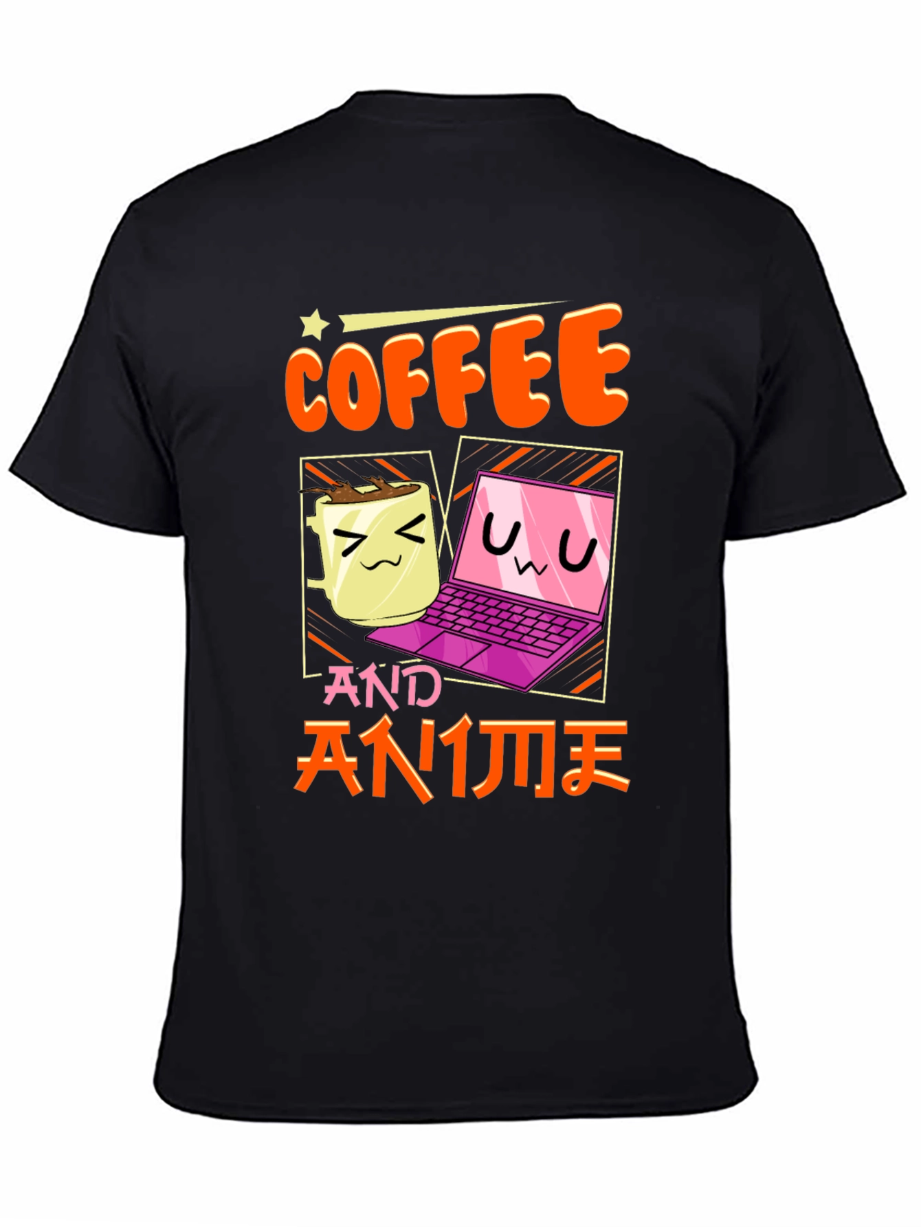Coffee and Anime T-Shirt - Kawaii Design