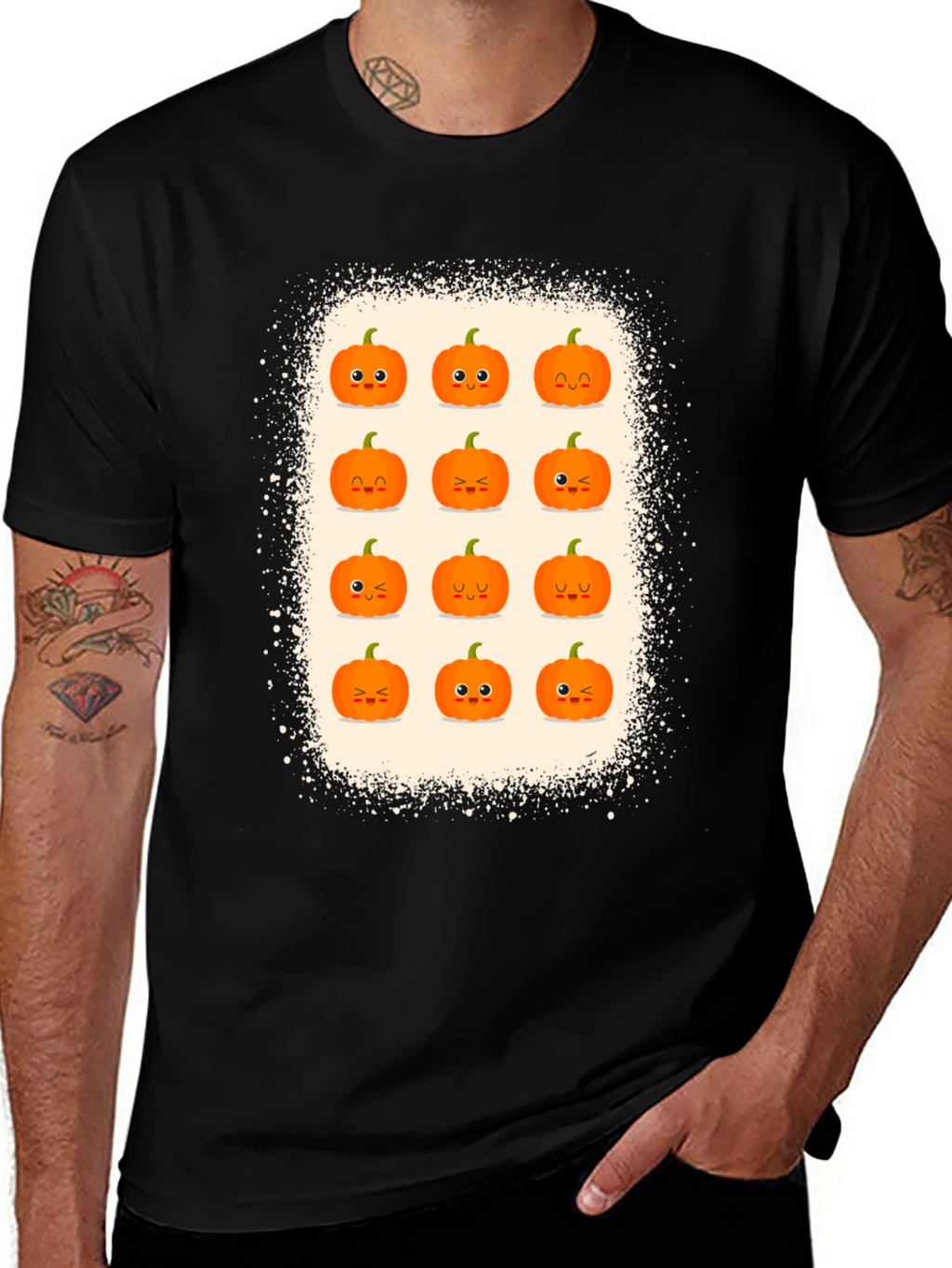 Cute Halloween Pumpkin Face Graphic Tee