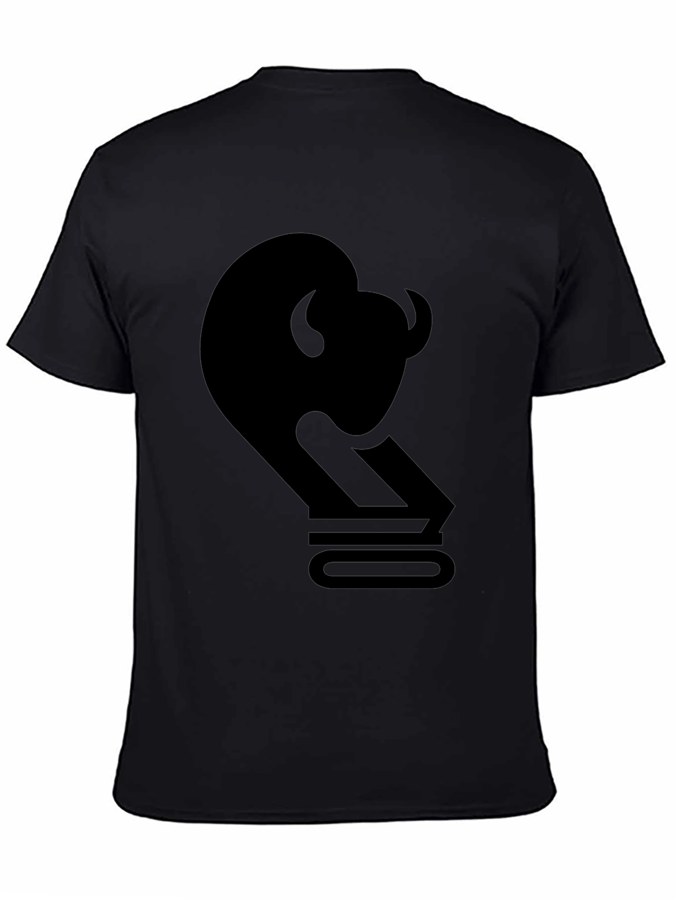Black Graphic Tee with Bison & Number 10 Design