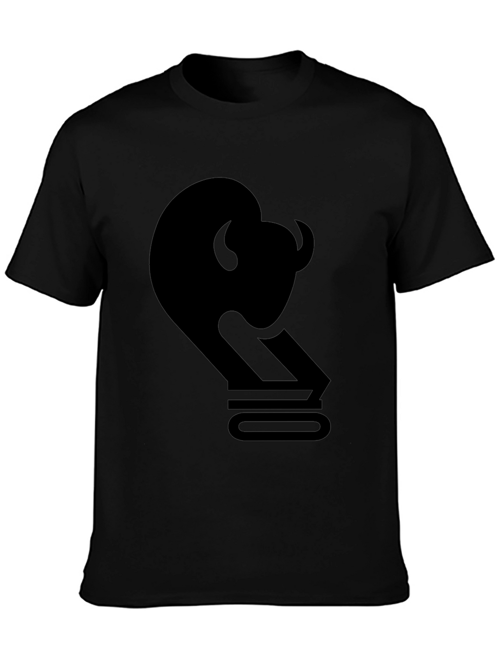 Black Graphic Tee with Bison & Number 10 Design