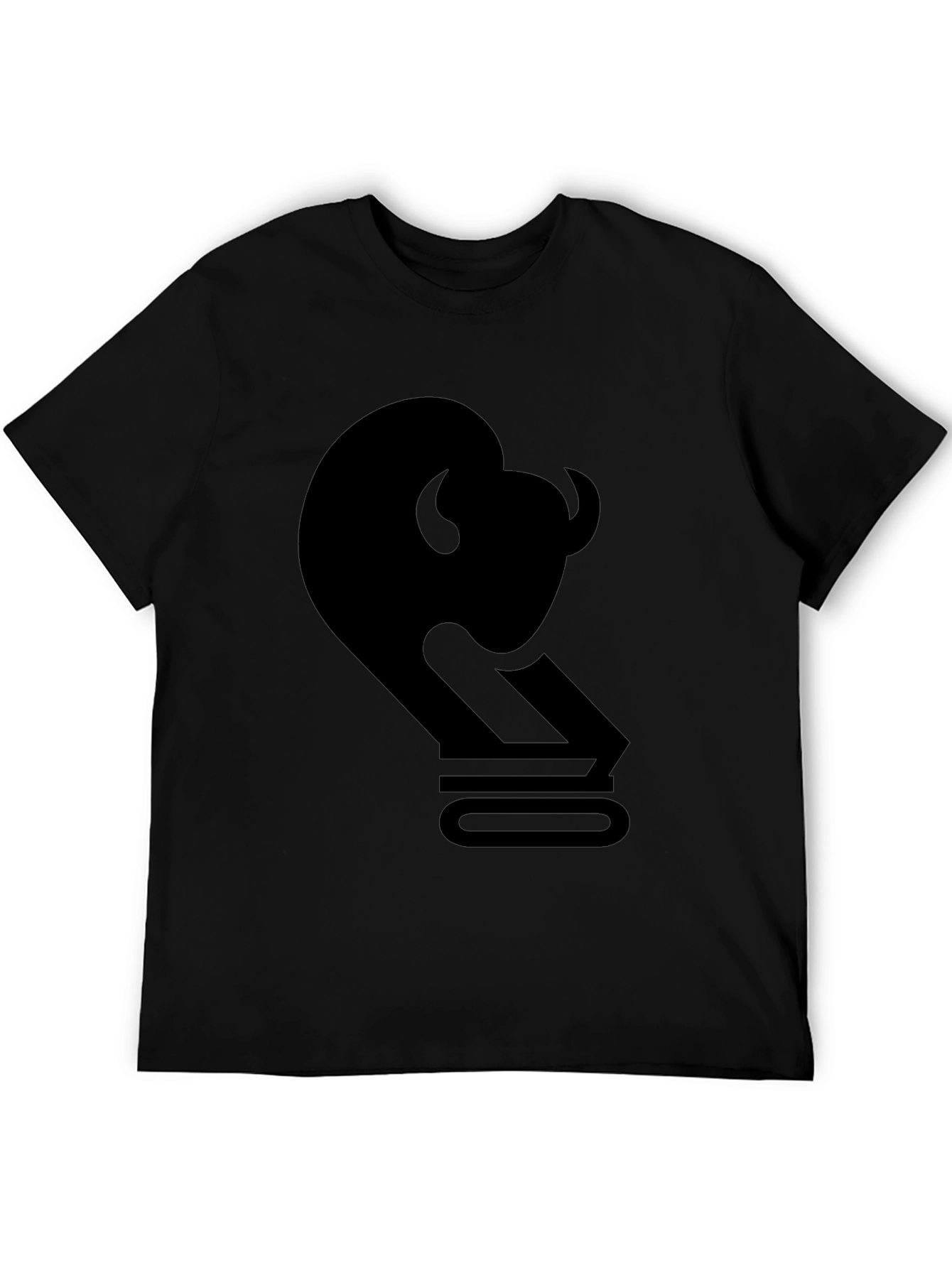 Black Graphic Tee with Bison & Number 10 Design