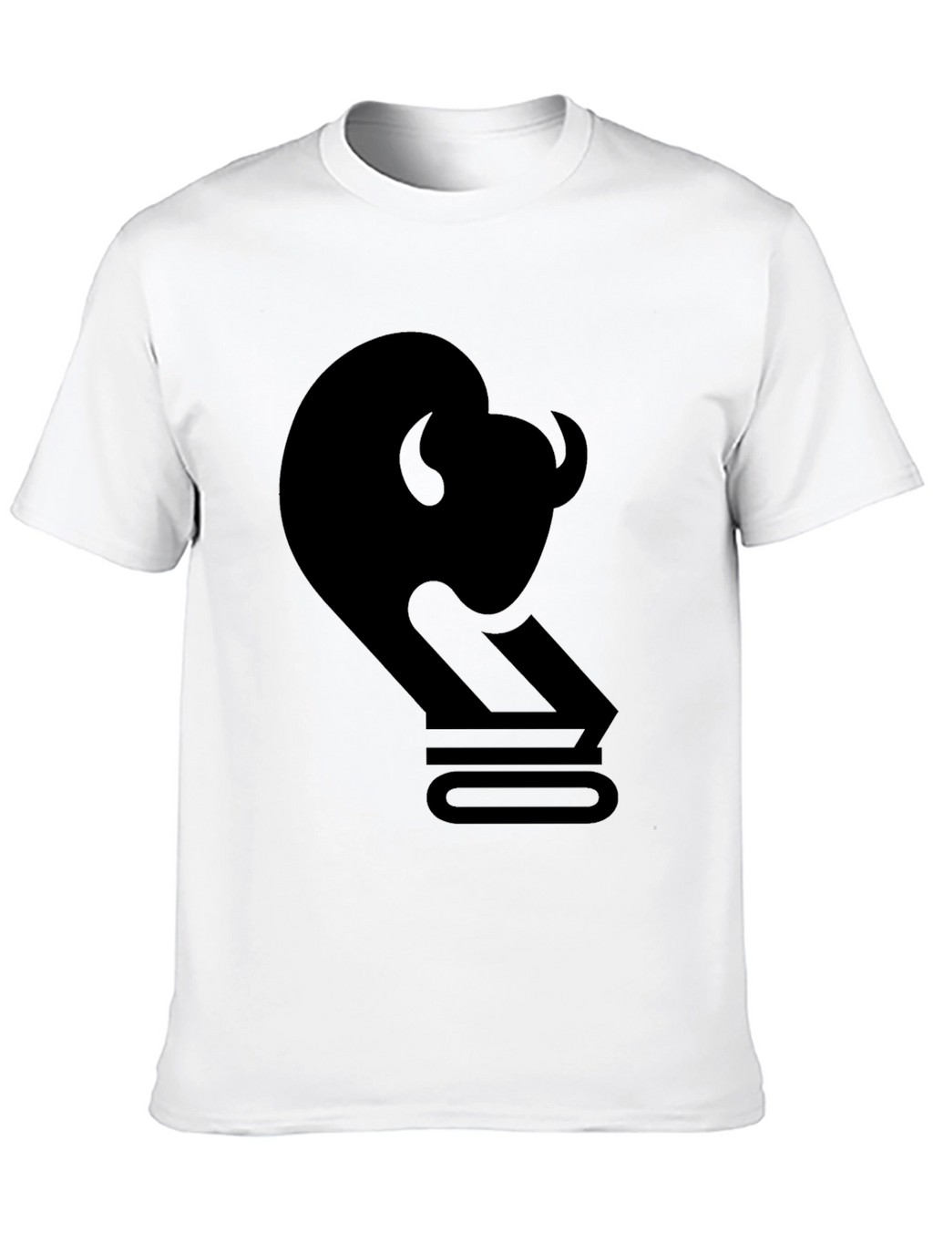 Black Graphic Tee with Bison & Number 10 Design