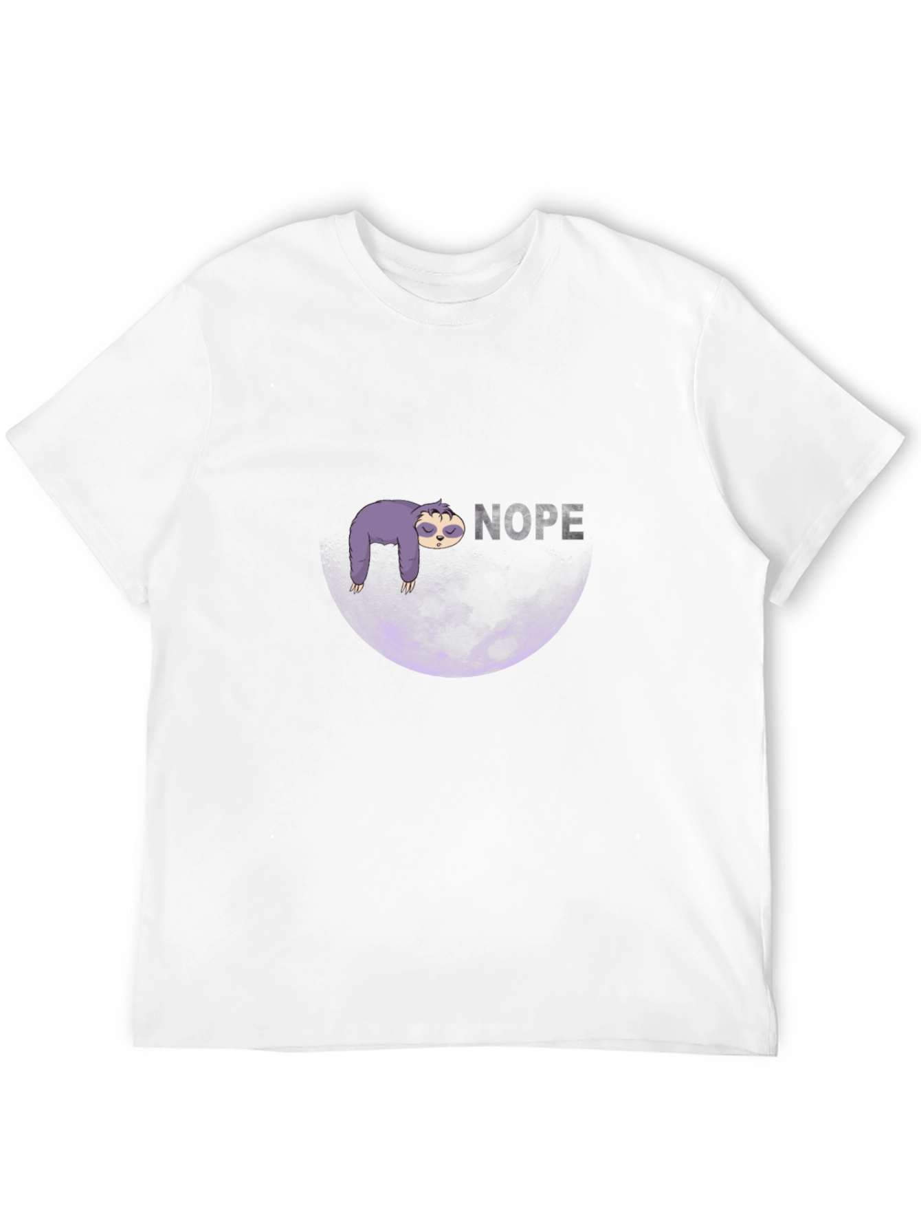 Nope Sloth Graphic Tee - Lazy Moon T-Shirt