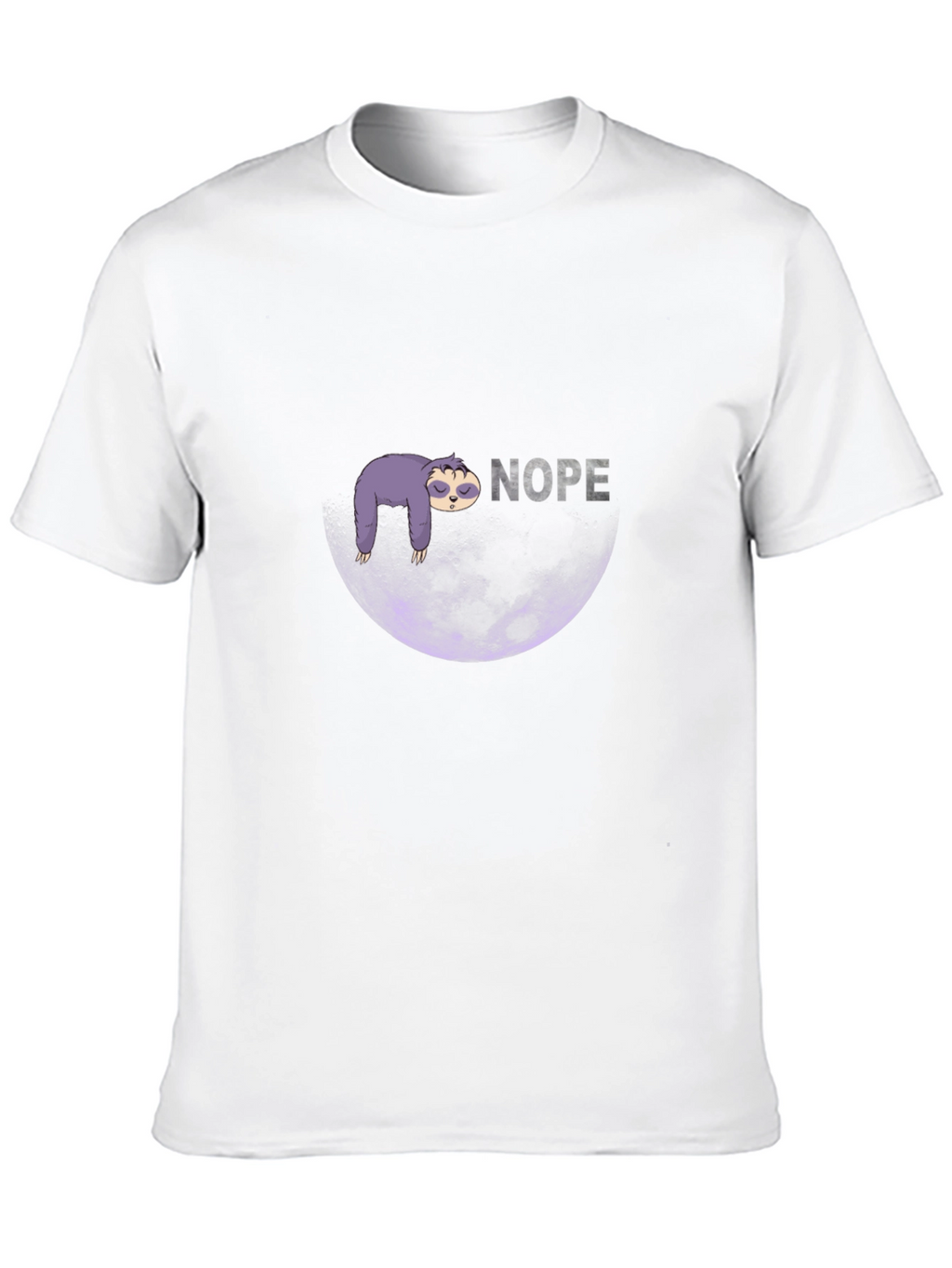 Nope Sloth Graphic Tee - Lazy Moon T-Shirt