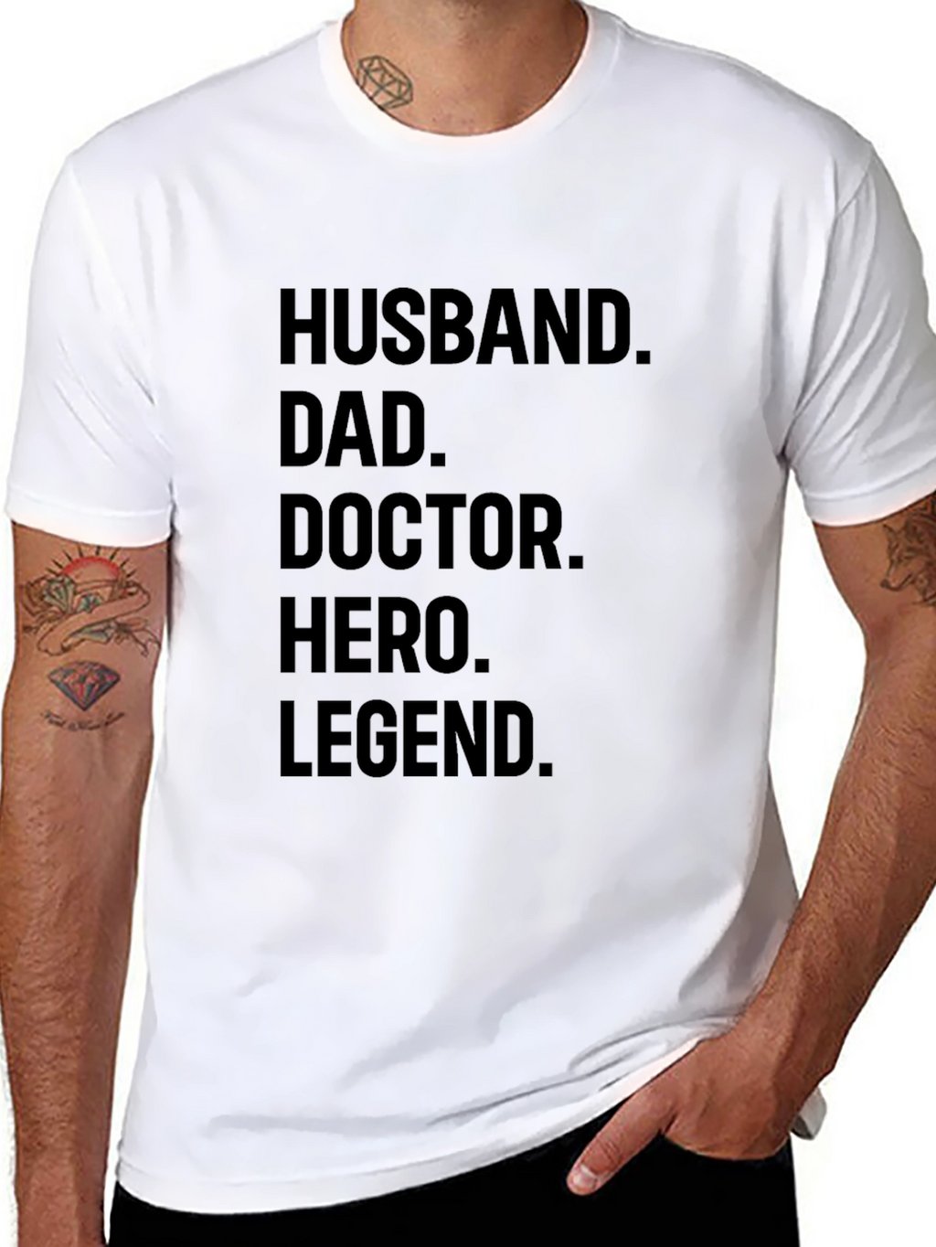 Husband Dad Doctor Hero Legend Mens T-shirt
