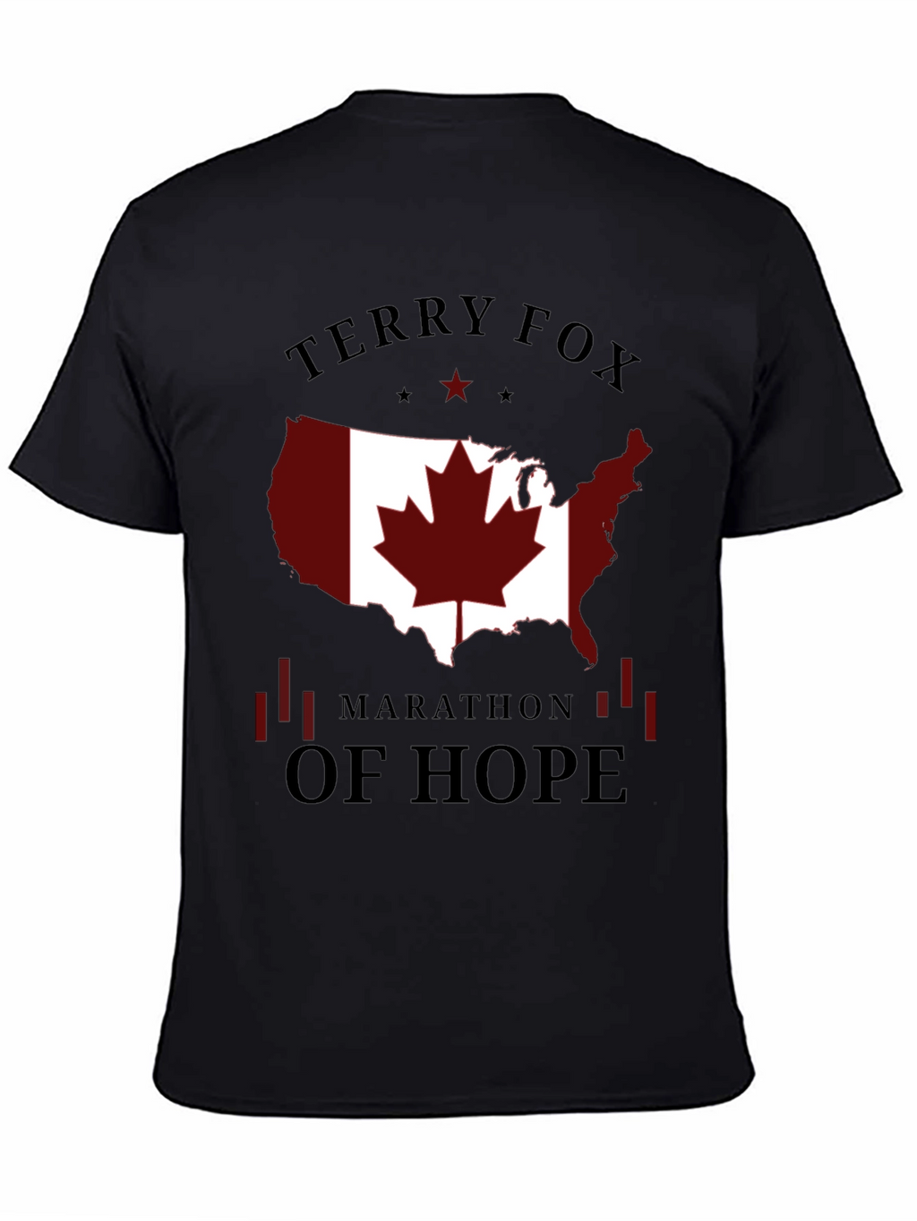 Terry Fox Marathon of Hope Black T-Shirt