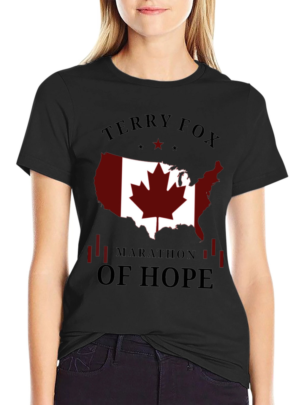 Terry Fox Marathon of Hope Black T-Shirt