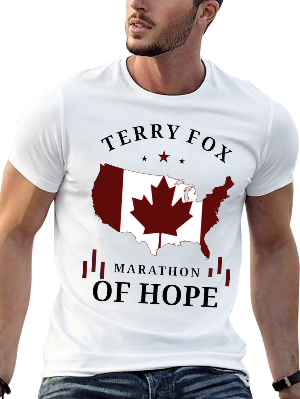 Terry Fox Marathon of Hope Black T-Shirt