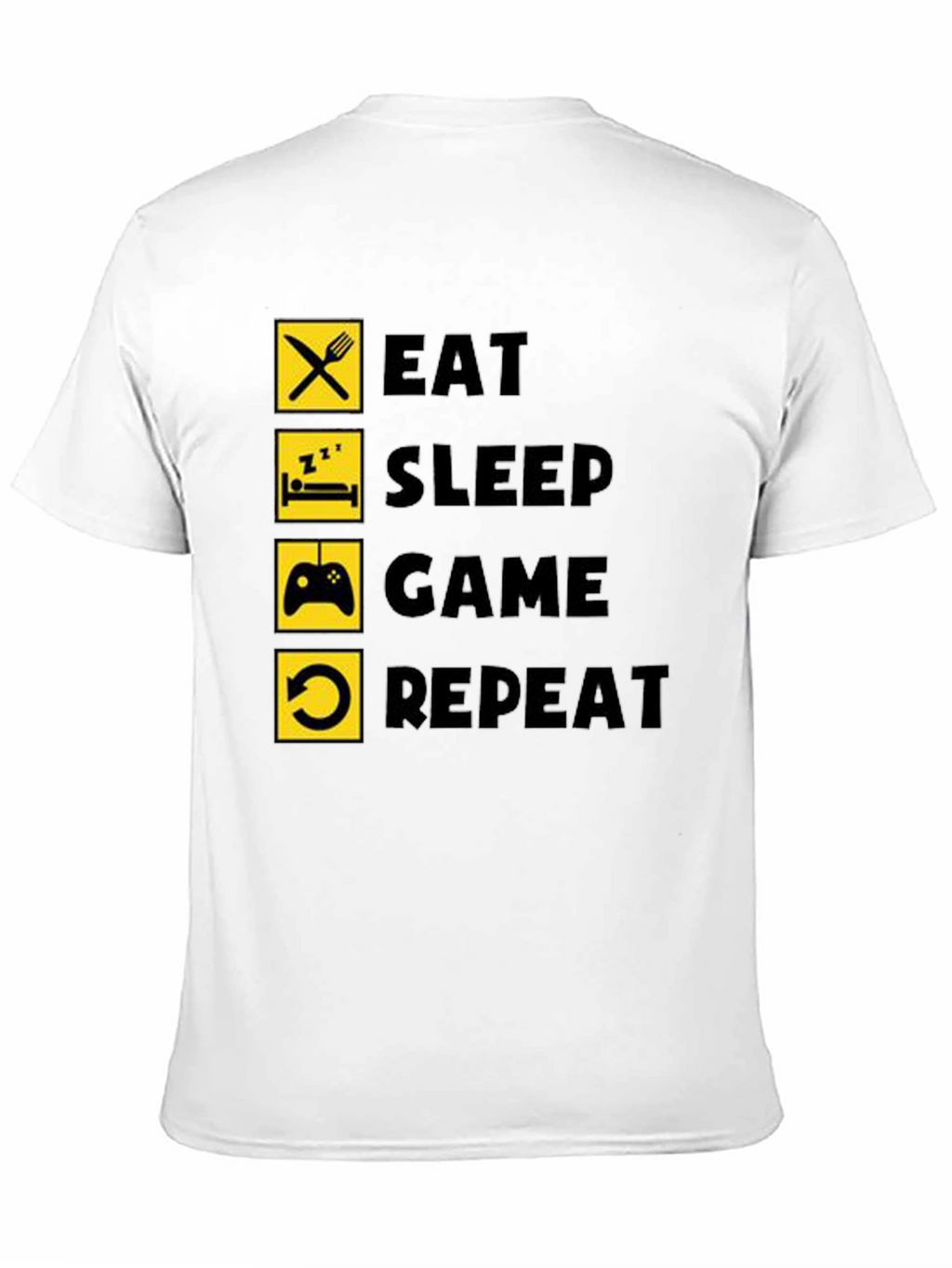 Eat Sleep Game Repeat Black T-Shirt Gamer Life
