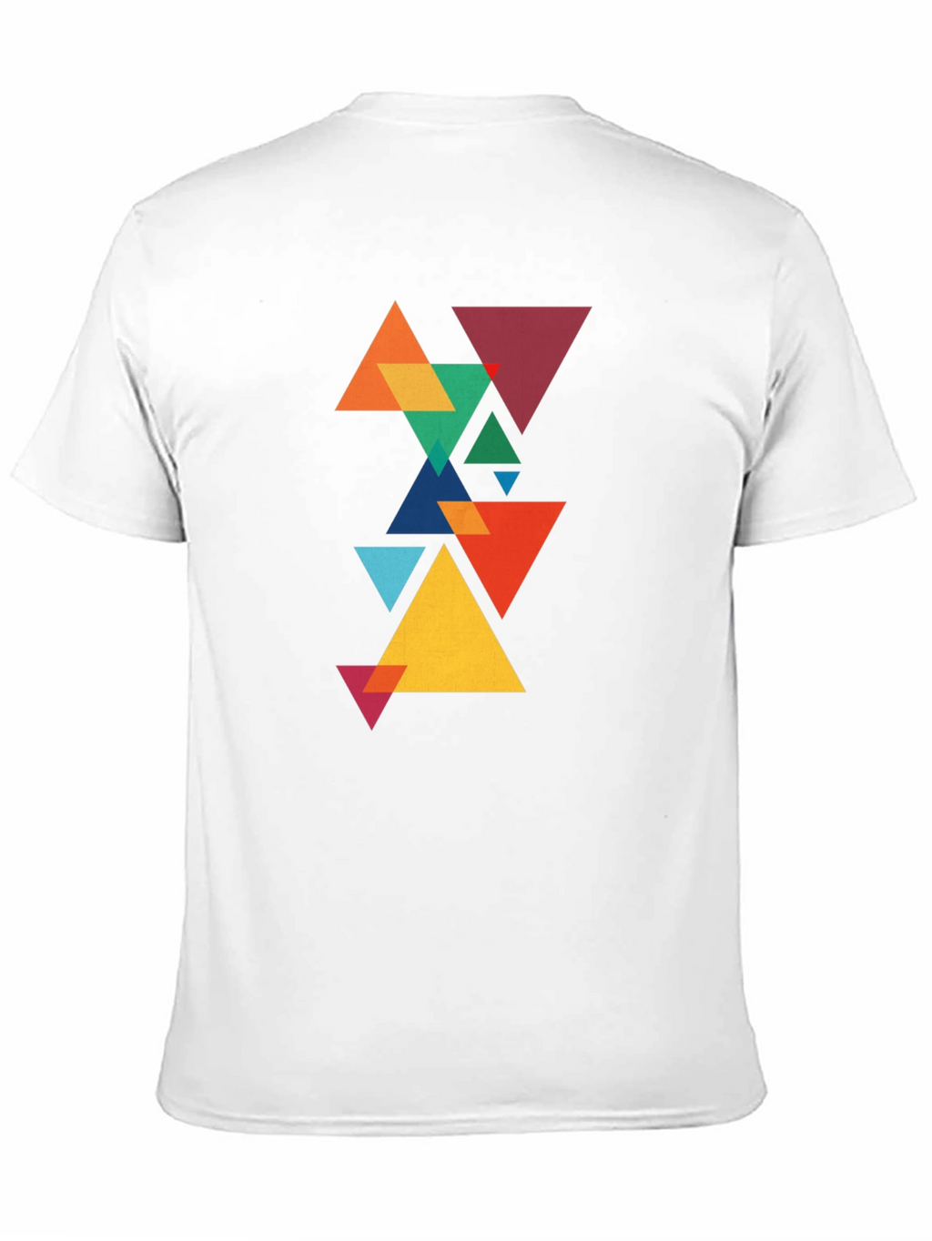 Geometric Triangle Pattern Black T-Shirt
