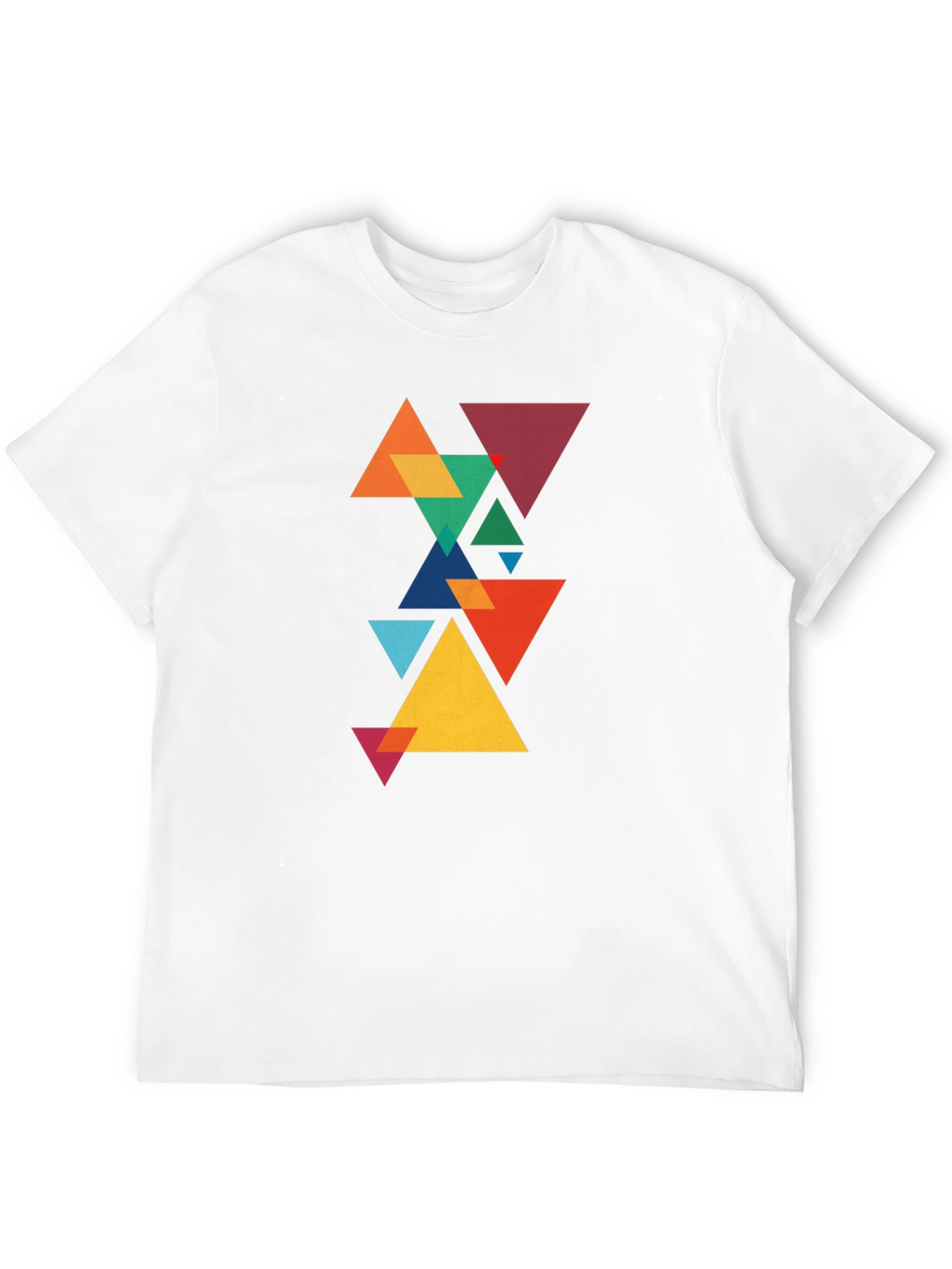 Geometric Triangle Pattern Black T-Shirt