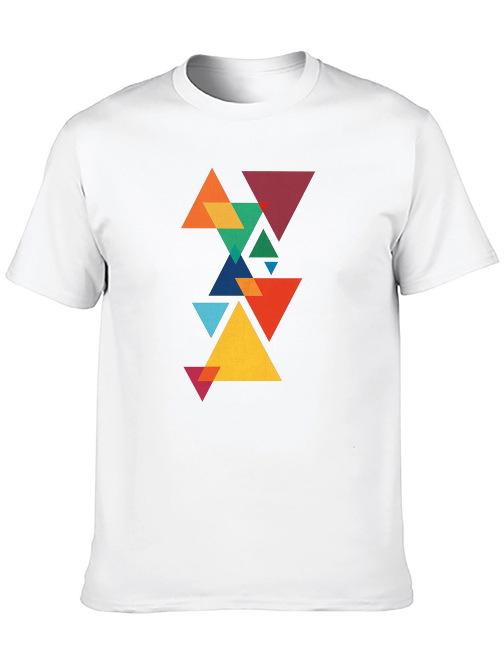 Geometric Triangle Pattern Black T-Shirt