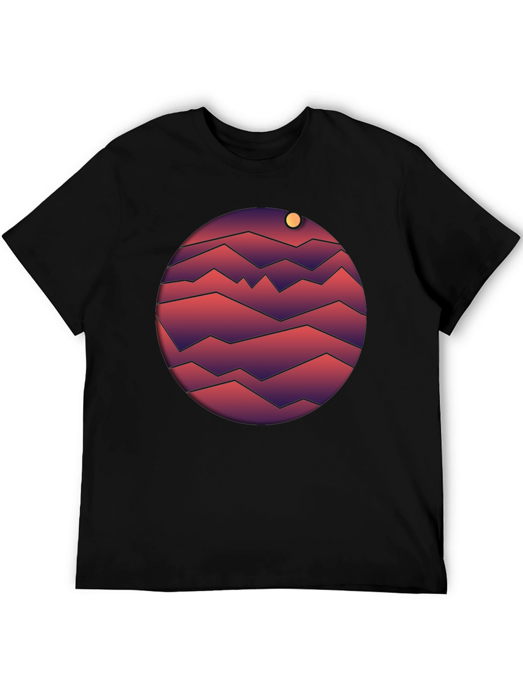 Geometric Planet T-Shirt - Retro Style