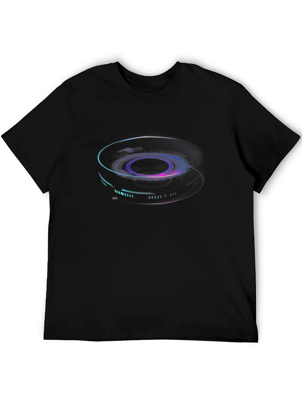 Abstract Neon Graphic Print Black T-Shirt