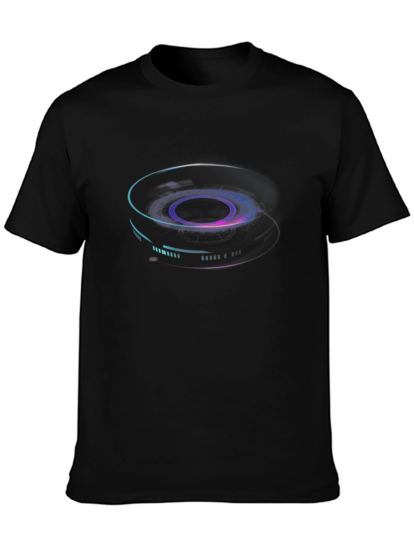 Abstract Neon Graphic Print Black T-Shirt