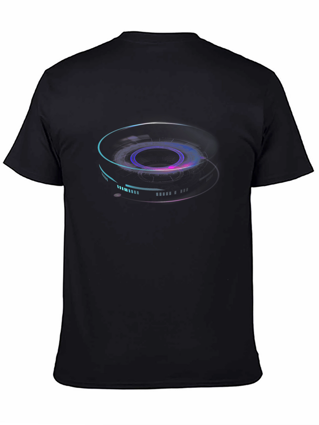 Abstract Neon Graphic Print Black T-Shirt