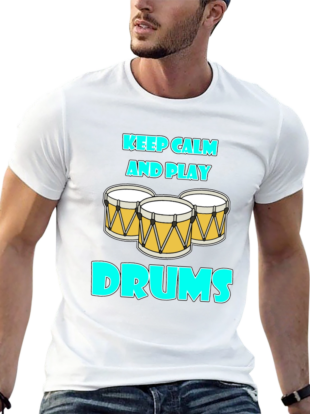 Keep Calm and Play Drums Graphic Tee
