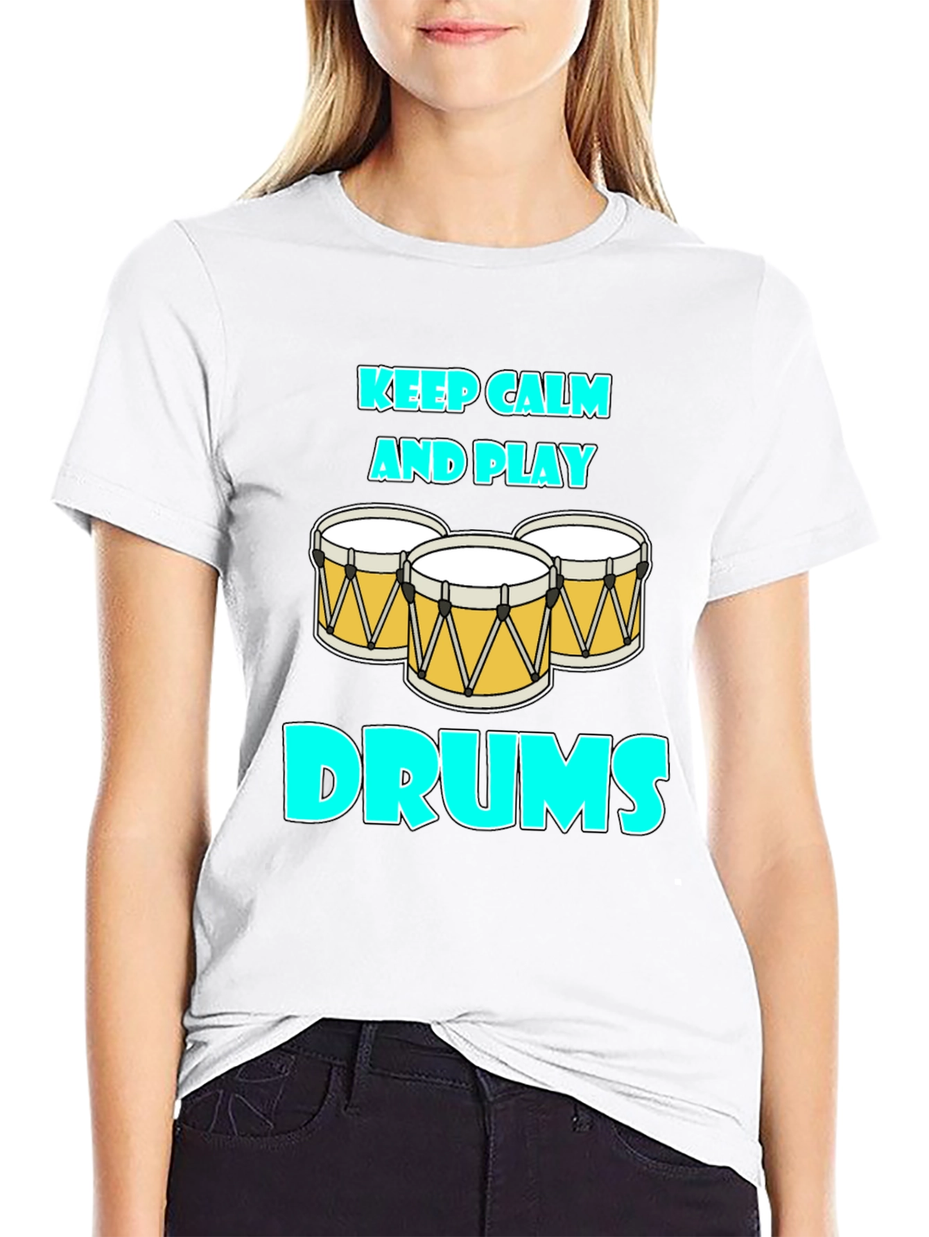 Keep Calm and Play Drums Graphic Tee