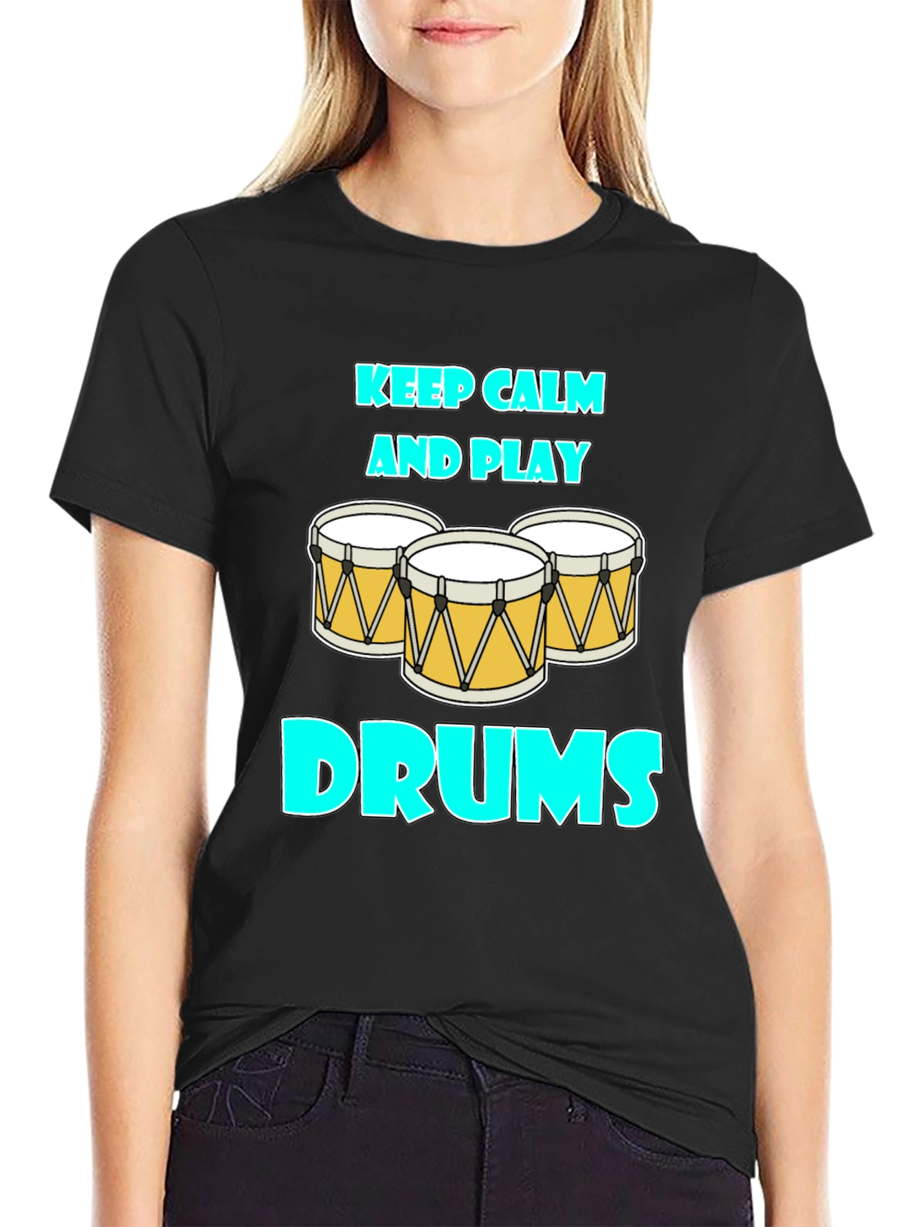 Keep Calm and Play Drums Graphic Tee