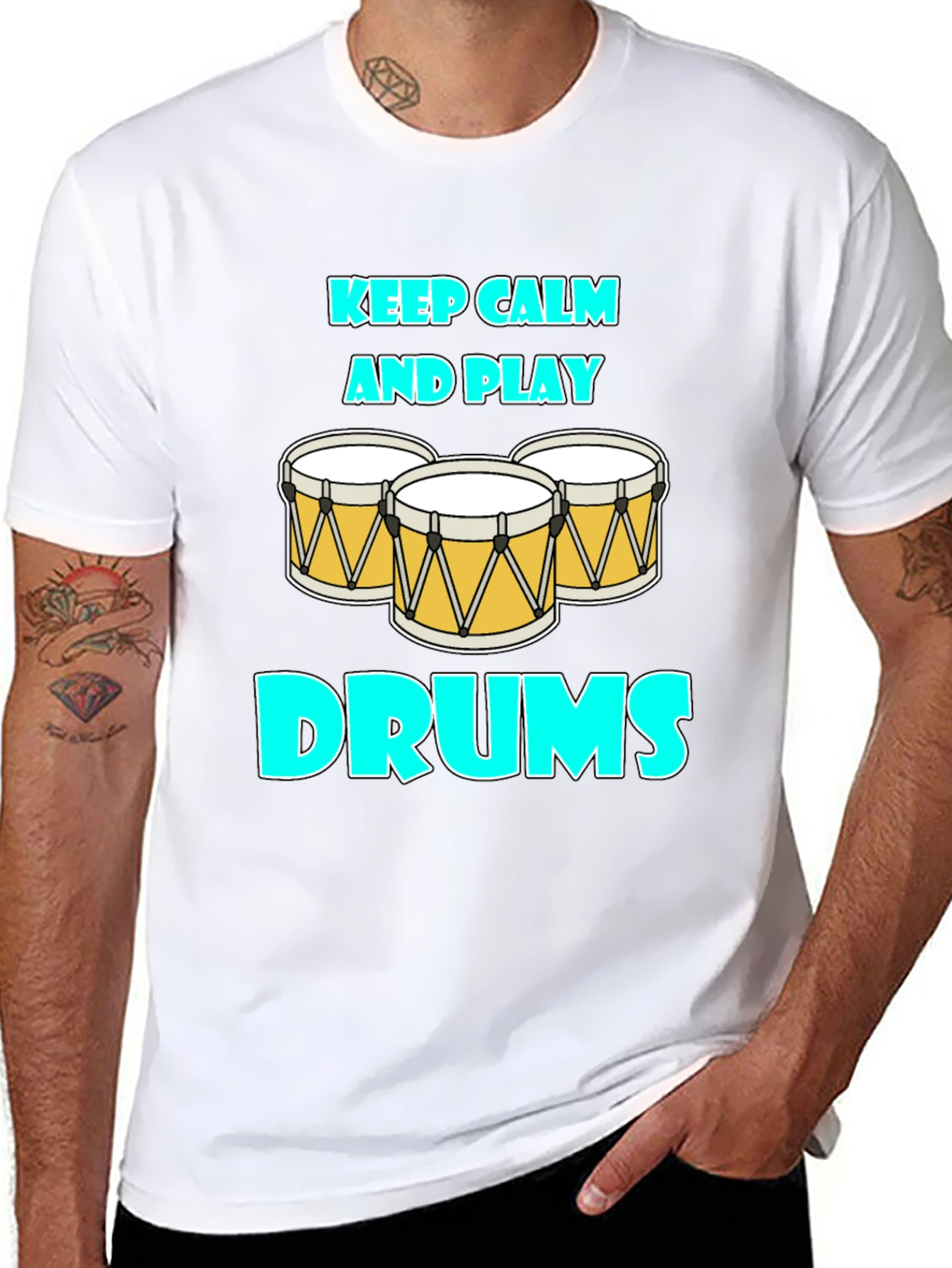 Keep Calm and Play Drums Graphic Tee