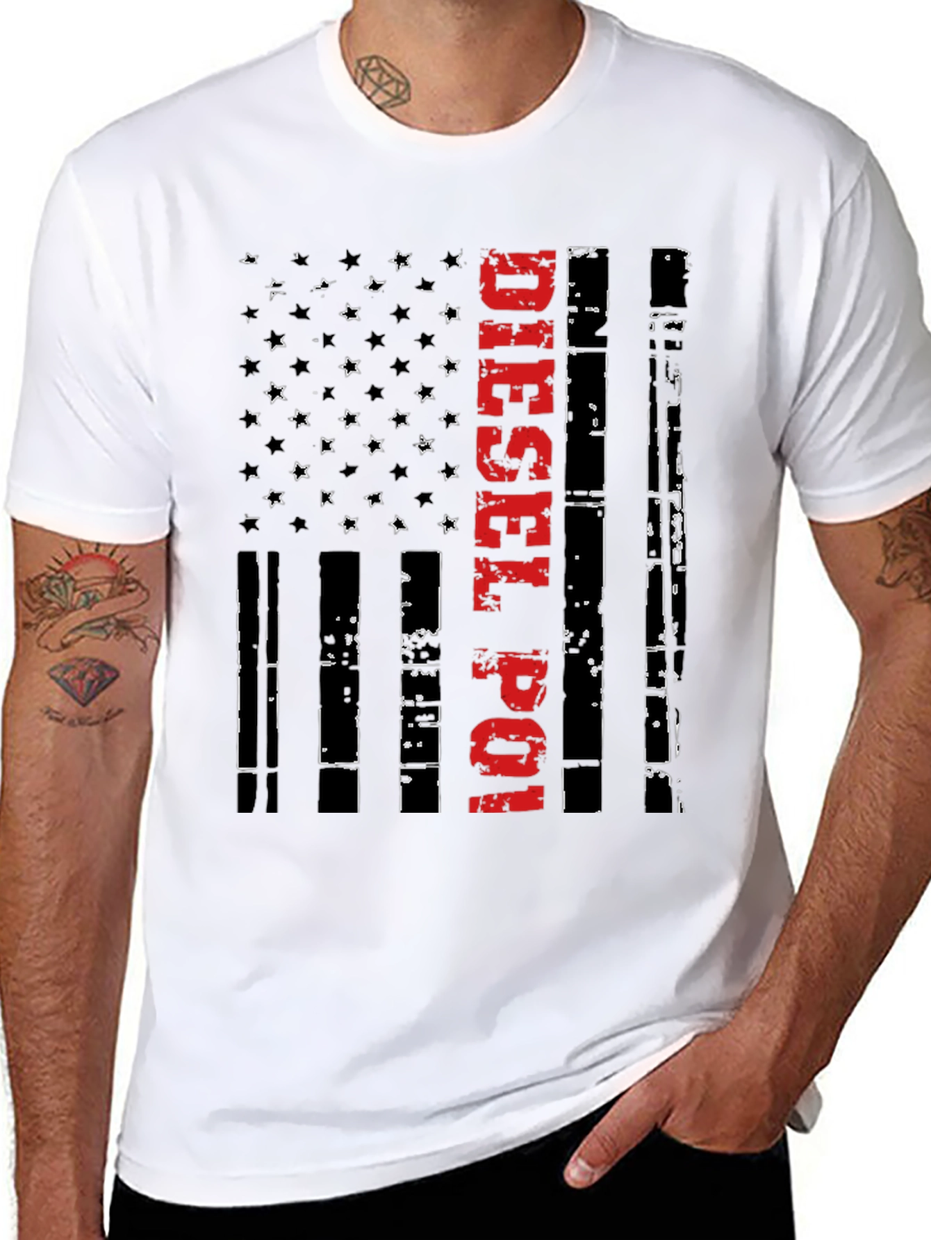 Diesel Power Flag Graphic Tee