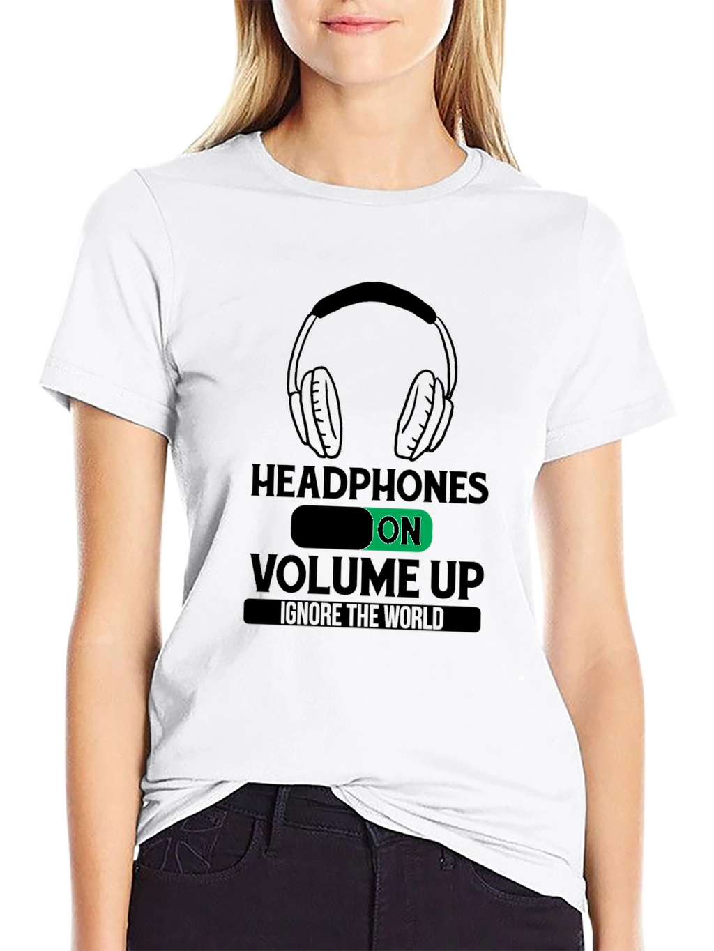 Headphones On Volume Up Graphic Tee