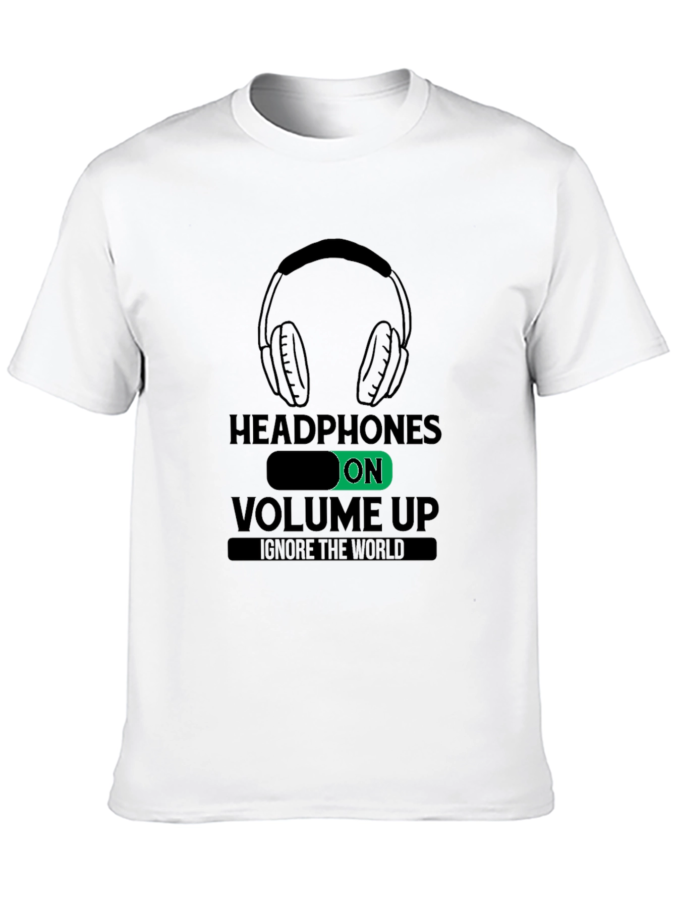 Headphones On Volume Up Graphic Tee