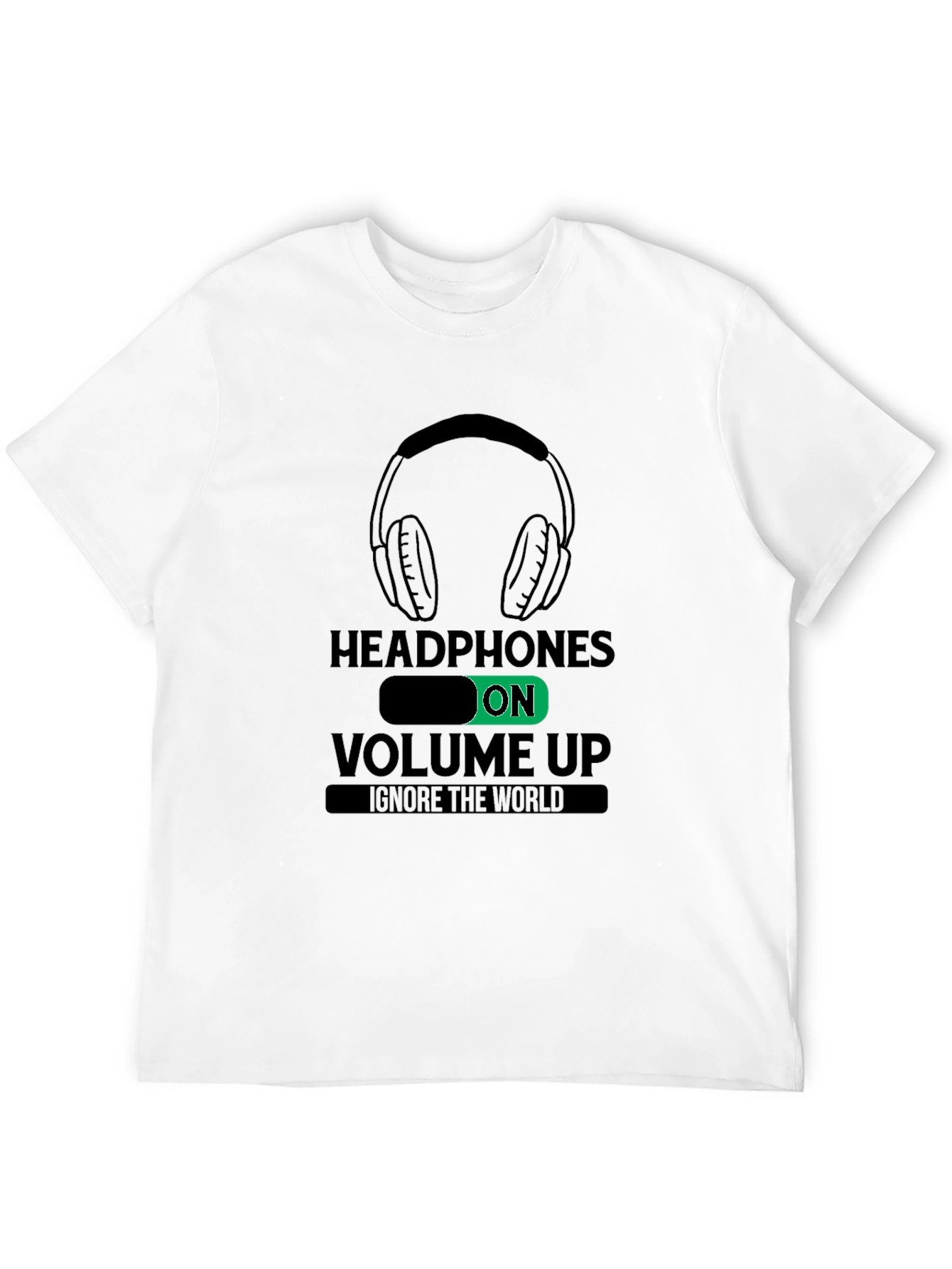 Headphones On Volume Up Graphic Tee