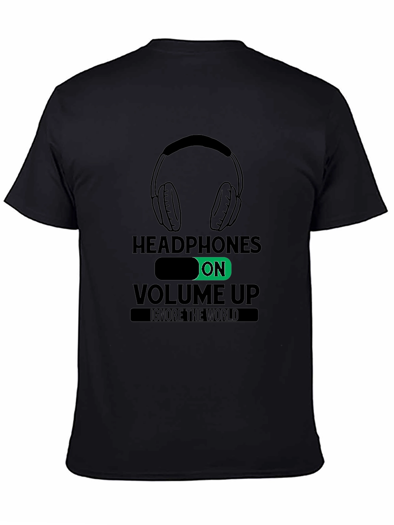 Headphones On Volume Up Graphic Tee