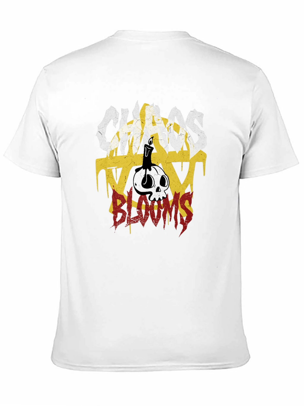 Chaos Blooms Graphic Print T-Shirt - Black
