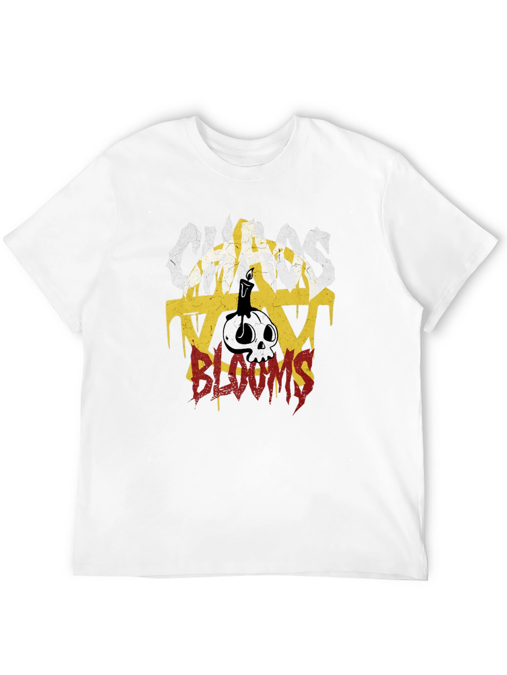 Chaos Blooms Graphic Print T-Shirt - Black