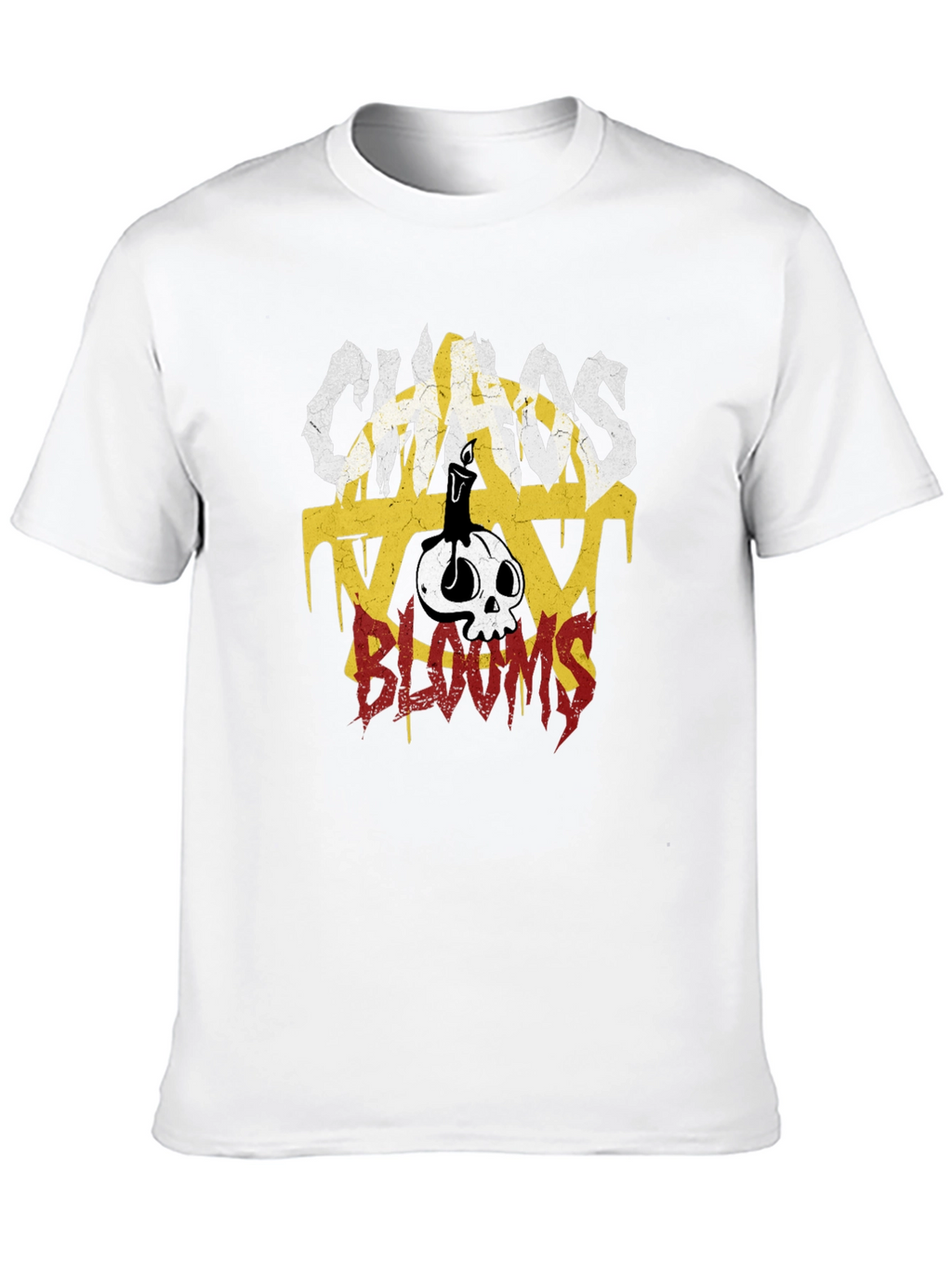 Chaos Blooms Graphic Print T-Shirt - Black